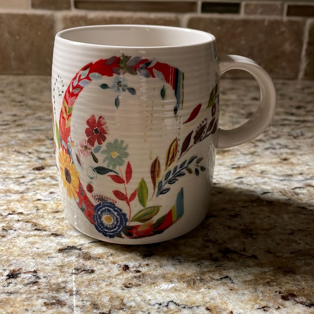 Anthropologie Starla Halfmann C Monogram Mug